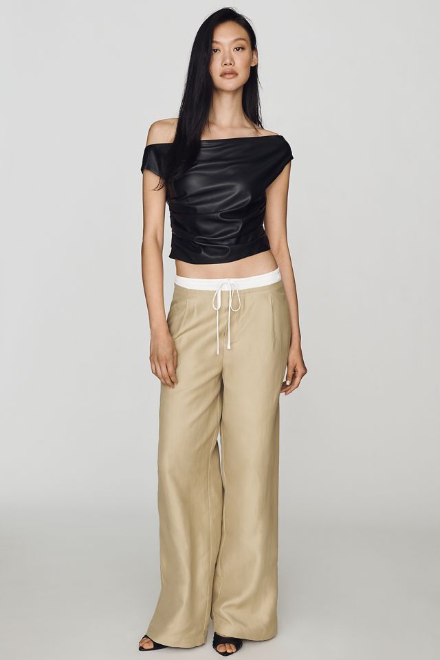 Lamarque Ines Faux-Leather Off-Shoulder Top #2