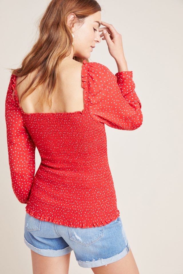 Smocked Polka Dot Blouse #1