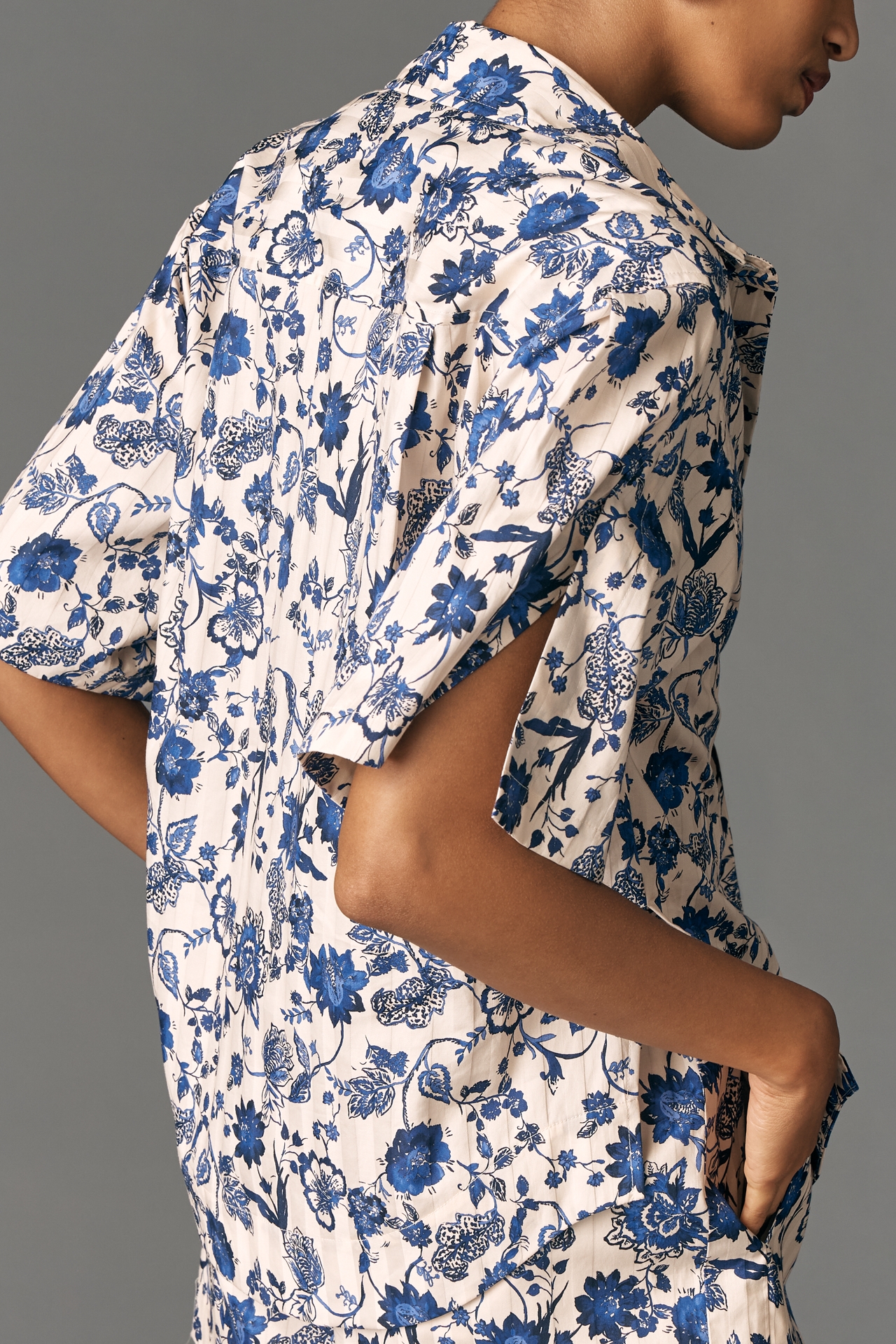 Derek Lam 10 Crosby Keaton Short-Sleeve Buttondown Shirt