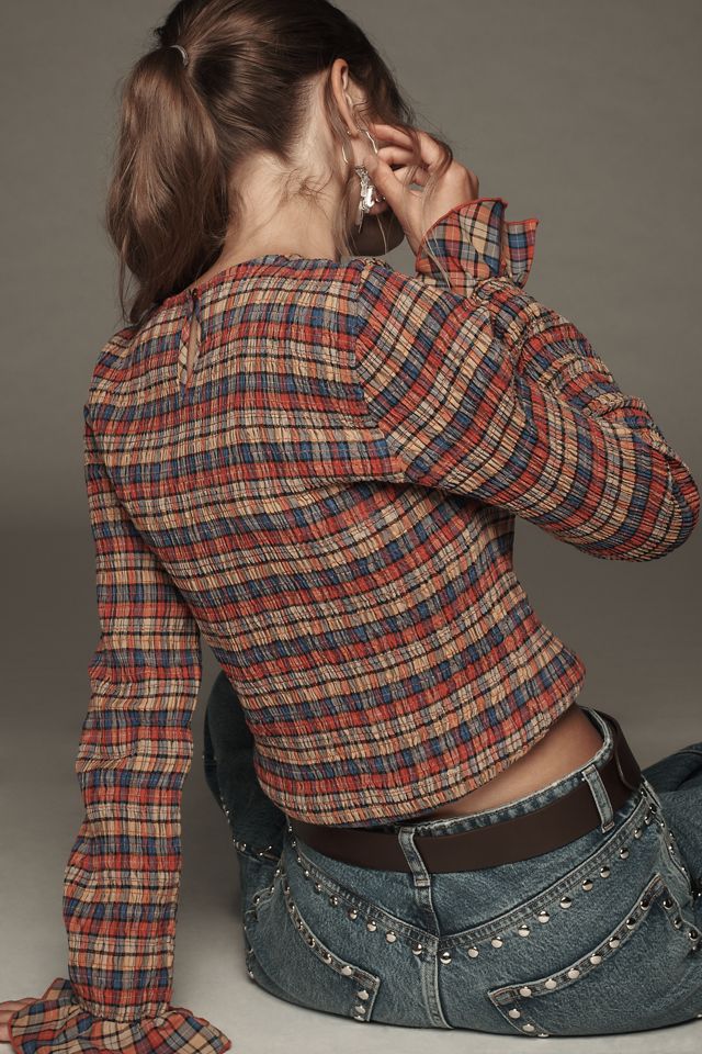 Maeve Long-Sleeve Smocked Blouse #1