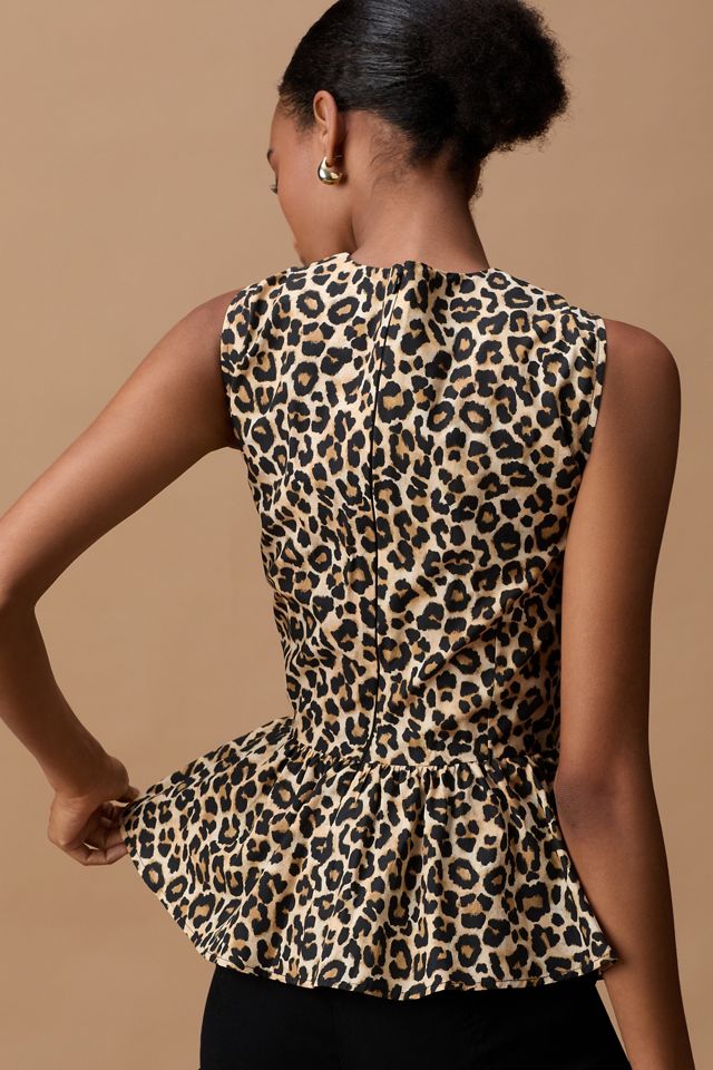 Maeve Sleeveless Bow-Front Peplum Blouse #1