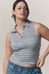 Pilcro Sleeveless Shirred Top
