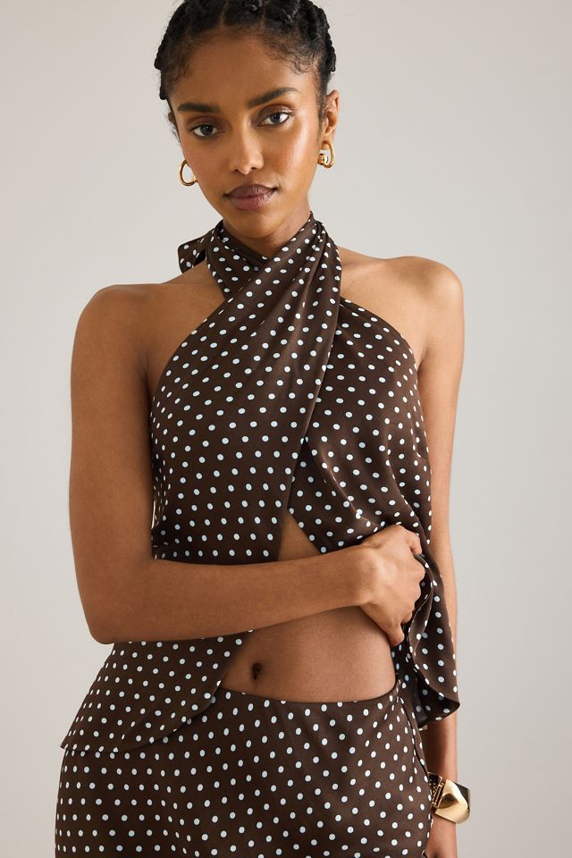 Haut satiné Maeve à col halter #5