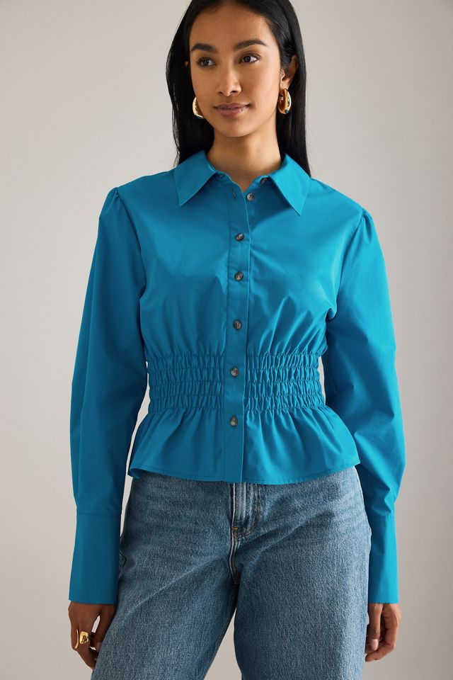 By Anthropologie Chemise Froncée Manches Longues #3