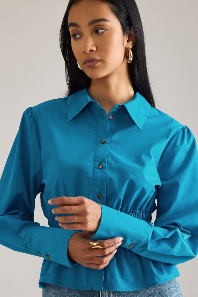 By Anthropologie Chemise Froncée Manches Longues #4