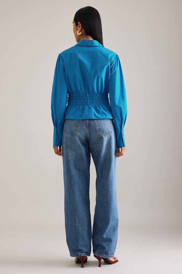 By Anthropologie Chemise Froncée Manches Longues #1