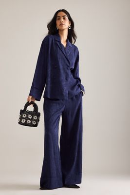 By Anthropologie Jacquard Wrap Double-Breasted Shirt