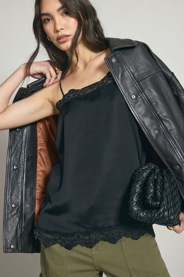 By Anthropologie Lace-Trim Satin Cami Top #6