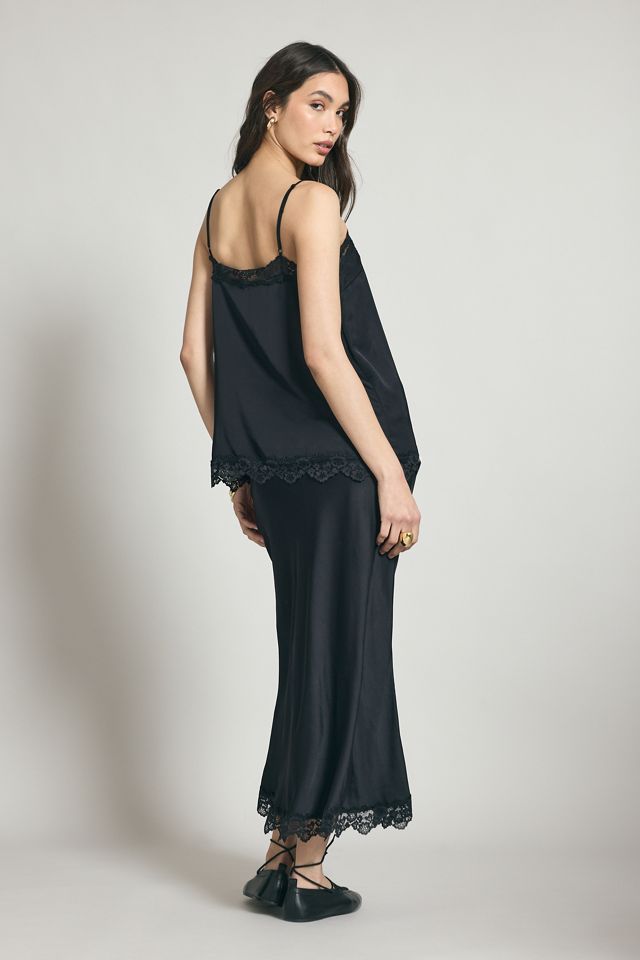 By Anthropologie Lace-Trim Satin Cami Top #2