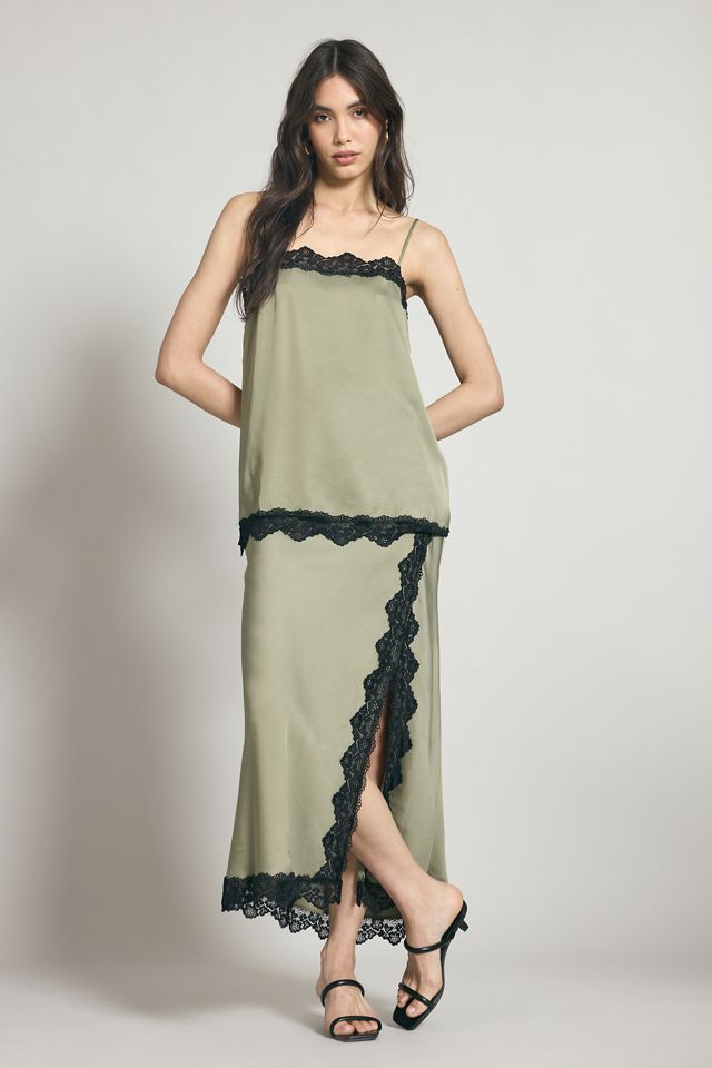 By Anthropologie Lace-Trim Satin Cami Top #2