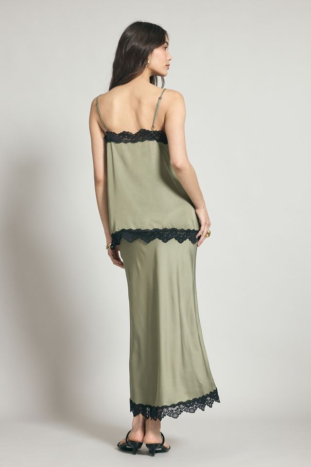 By Anthropologie Lace-Trim Satin Cami Top #1