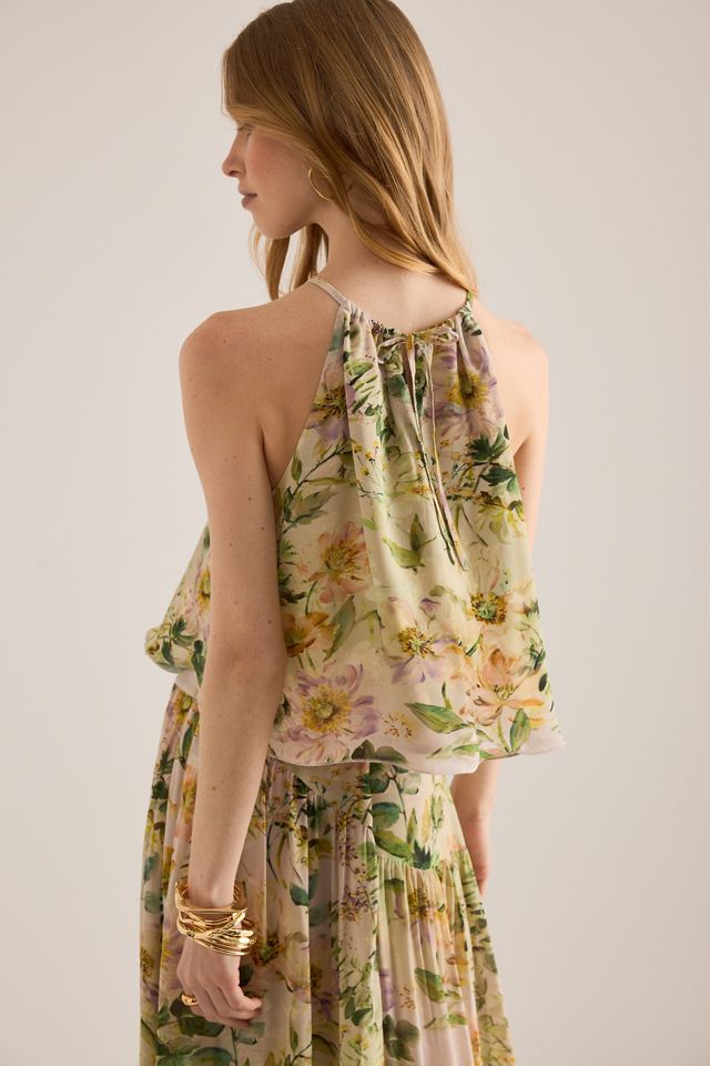 By Anthropologie Fifi Floral Halter Swing Top #5