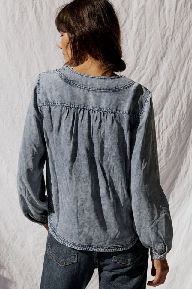 Pilcro Washed Chambray Blouse #1