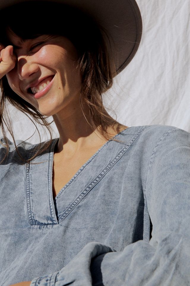 Pilcro Washed Chambray Blouse #2