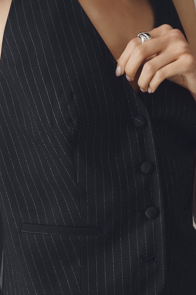 By Anthropologie Metallic Halter Vest #1