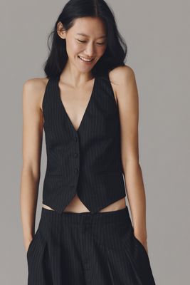 By Anthropologie Metallic Halter Vest