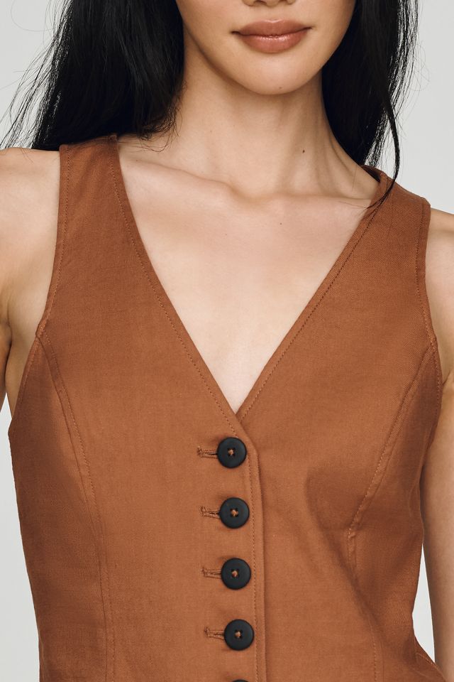 Halsey European Linen Stretch Button Front Blouse #1
