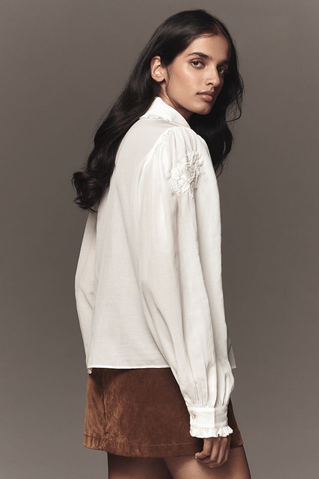 Maeve Calais Smocked Peasant Blouse #2