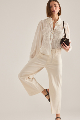 Pilcro Long-Sleeve Embroidered Blouse