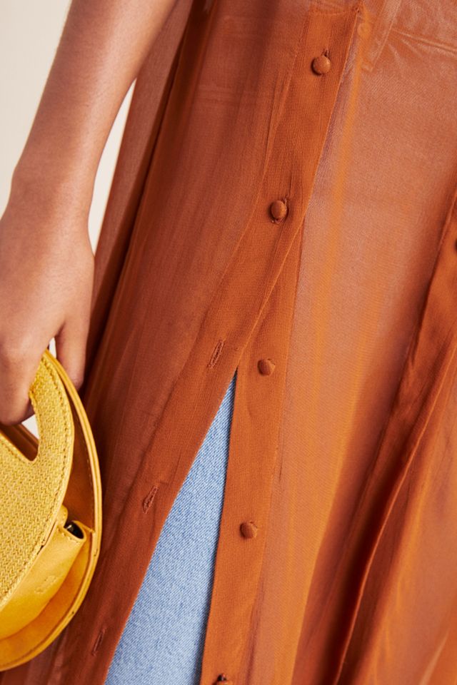 Maeve Meriwether Sheer Button-Front Tunic #2