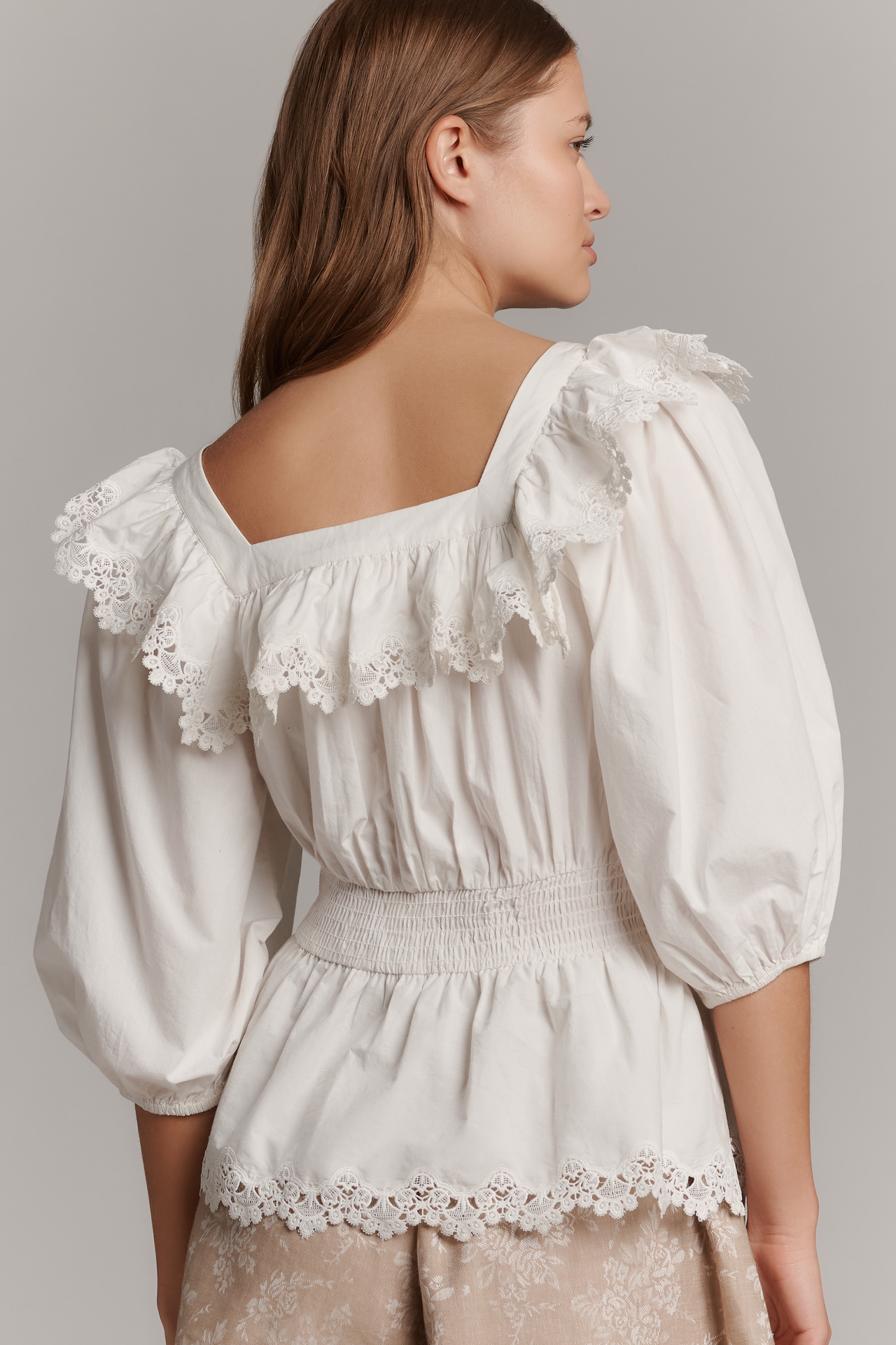 Maeve Peplum Eyelet Blouse