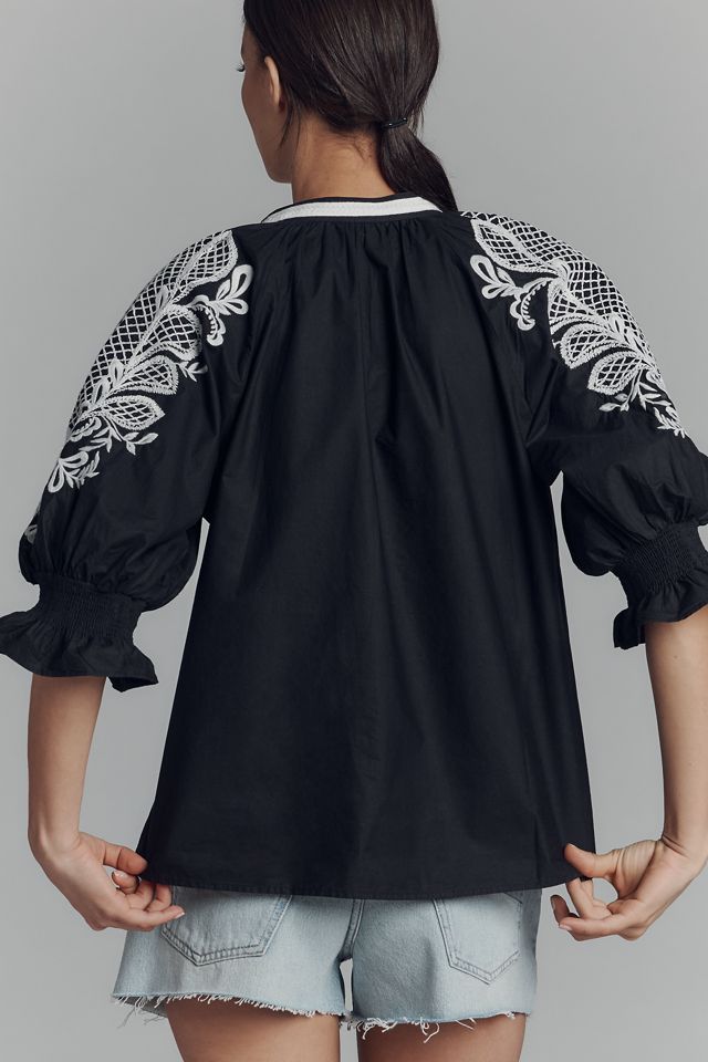 By Anthropologie Ruffled Popover Blouse #1