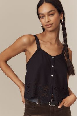 By Anthropologie Scallop-Trim Lace Tank