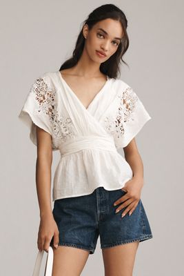 トップス Chelsea ribbon tops By Anthropologie Sheer Ruffle Ribbon Blouse | Anthropologie