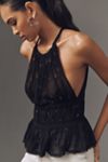 By Anthropologie Sheer Smocked Halter Blouse