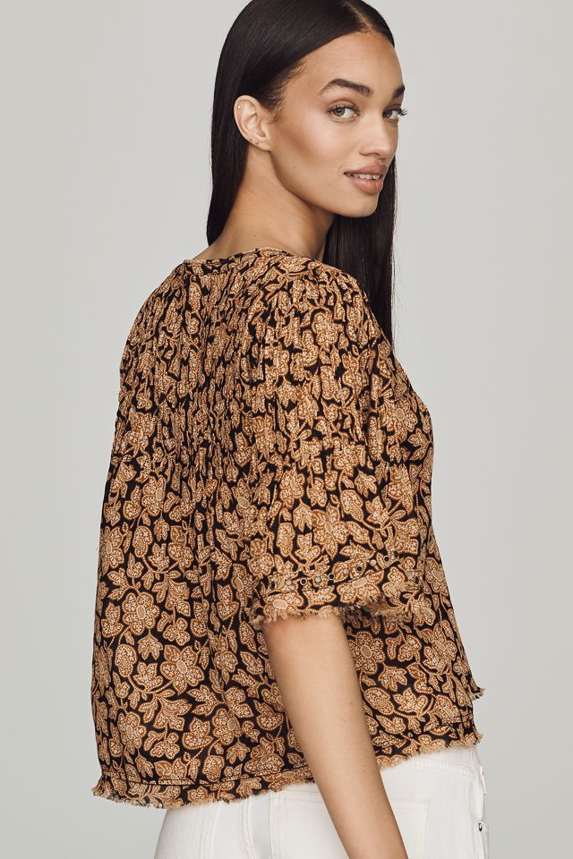 Trina Pintuck Short-Sleeve Swing Top #3