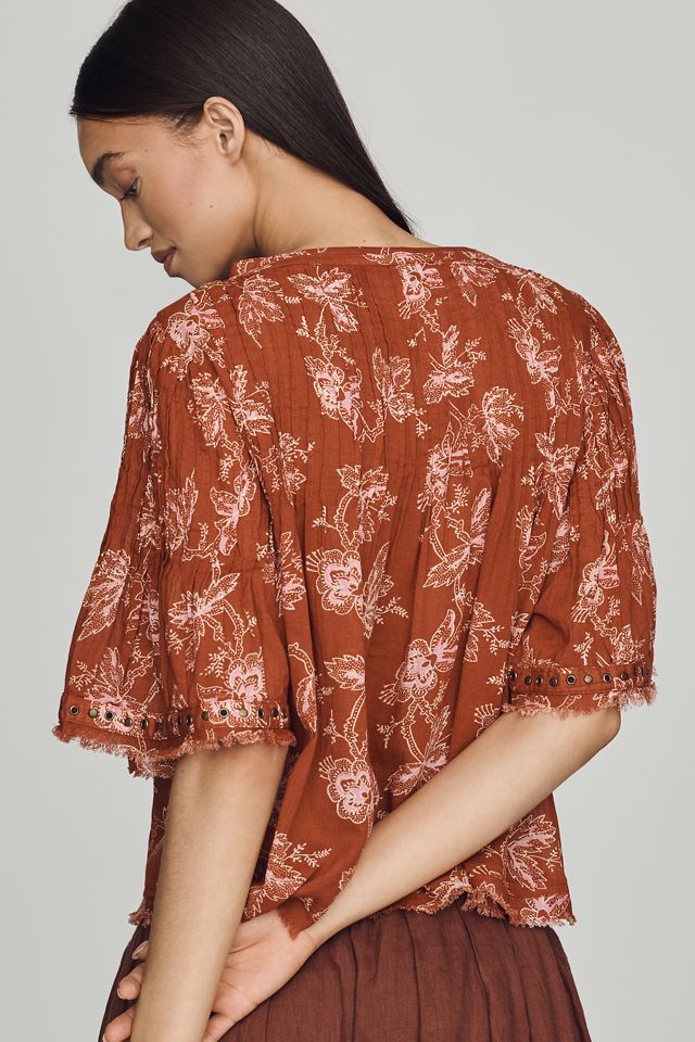 Trina Pintuck Short-Sleeve Swing Top #2