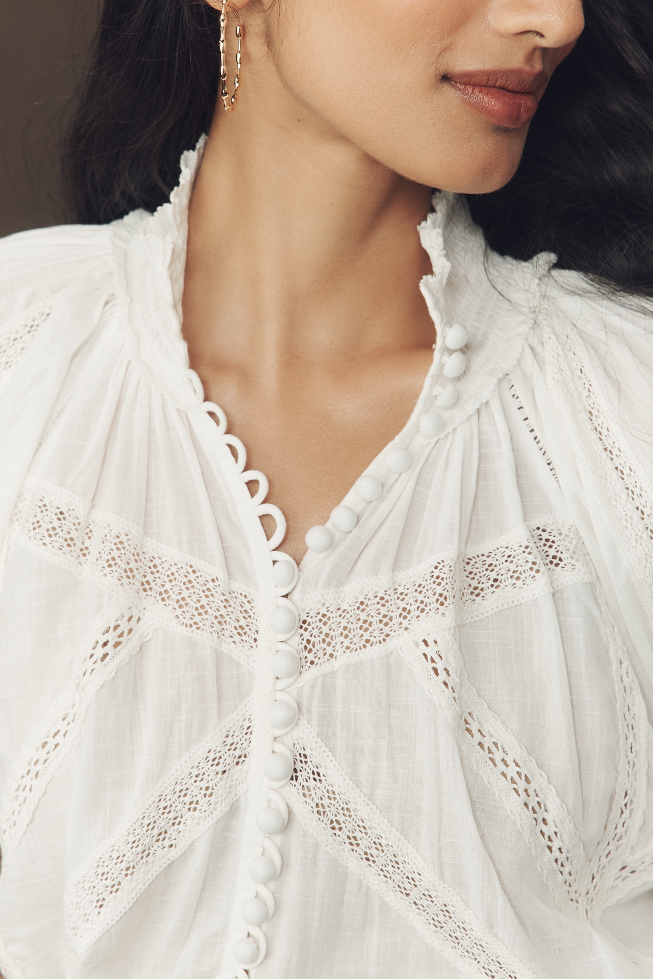 By Anthropologie Puff-Sleeve Victorian Blouse