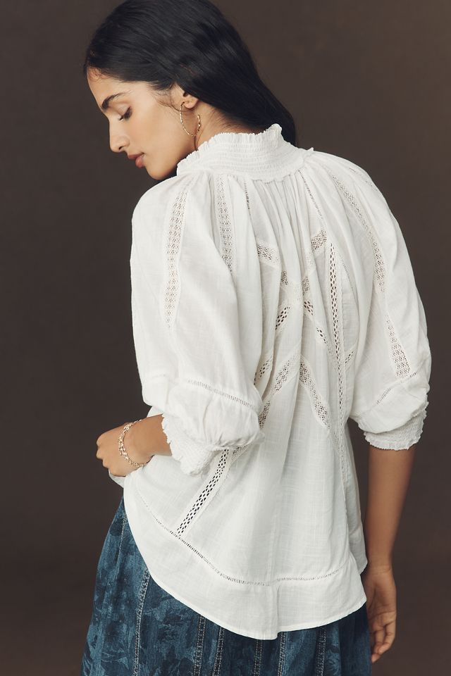 By Anthropologie Puff-Sleeve Victorian Blouse #3
