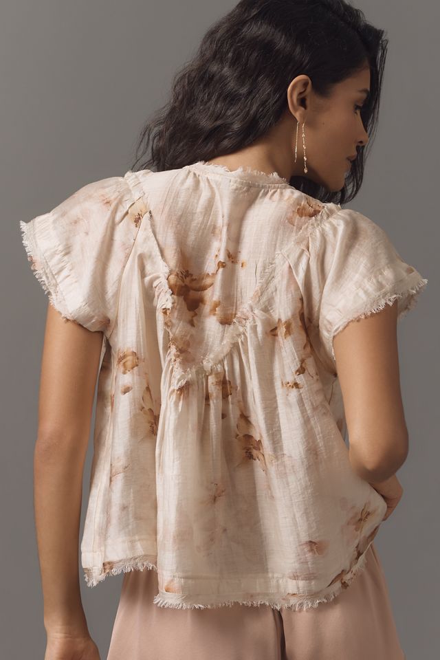 By Anthropologie Smocked Yoke Blouse #1
