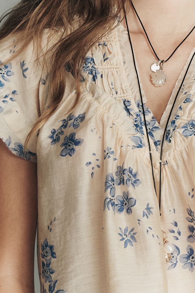 By Anthropologie Smocked Yoke Blouse #1