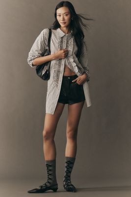 Pilcro Crystal-Embellished Relaxed Buttondown Shirt