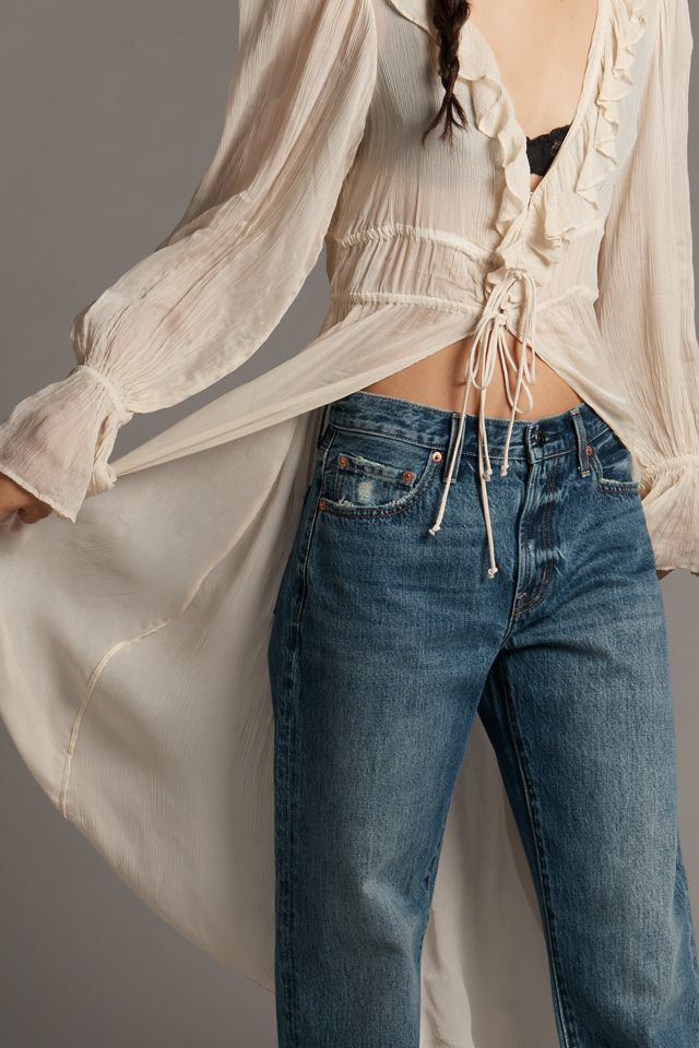 By Anthropologie Long-Sleeve Ruffled Duster Top #1