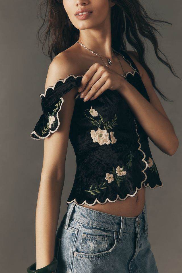 Maeve Waisted Scallop Blouse | Anthropologie