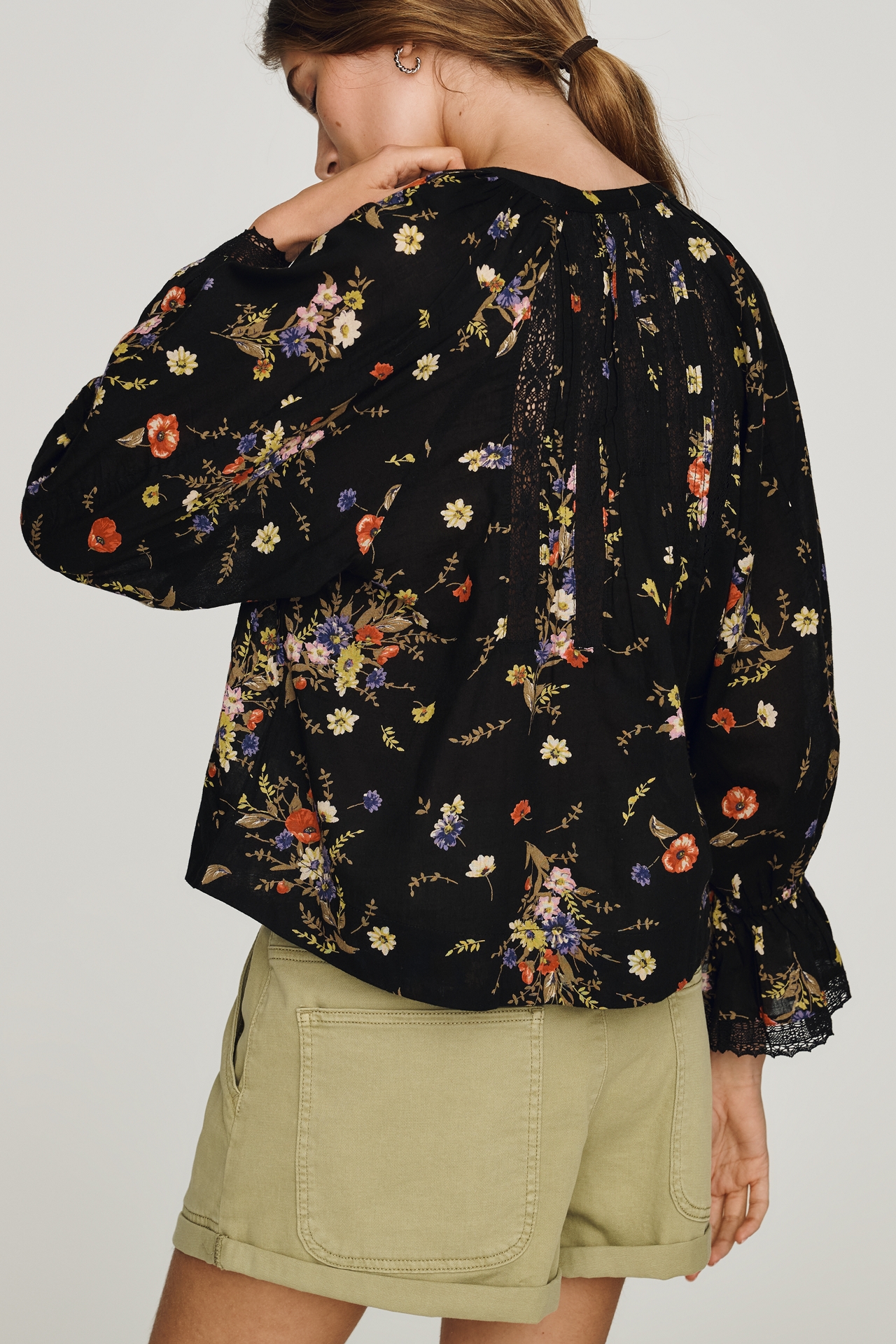Trina Pintuck Long-Sleeve Swing Top
