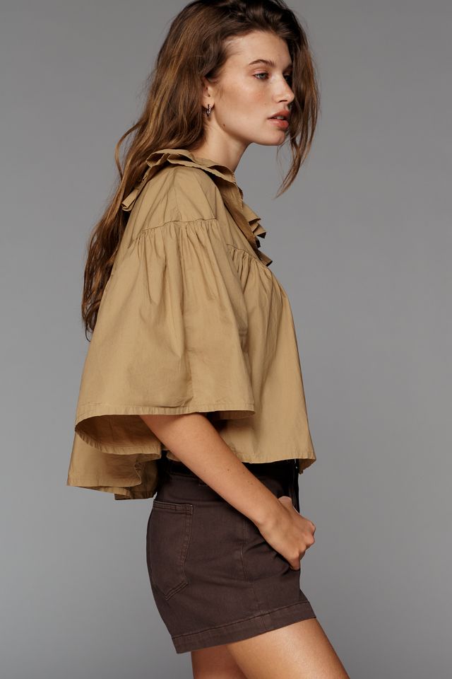 Maeve Ruffle Collar Swing Top | Anthropologie