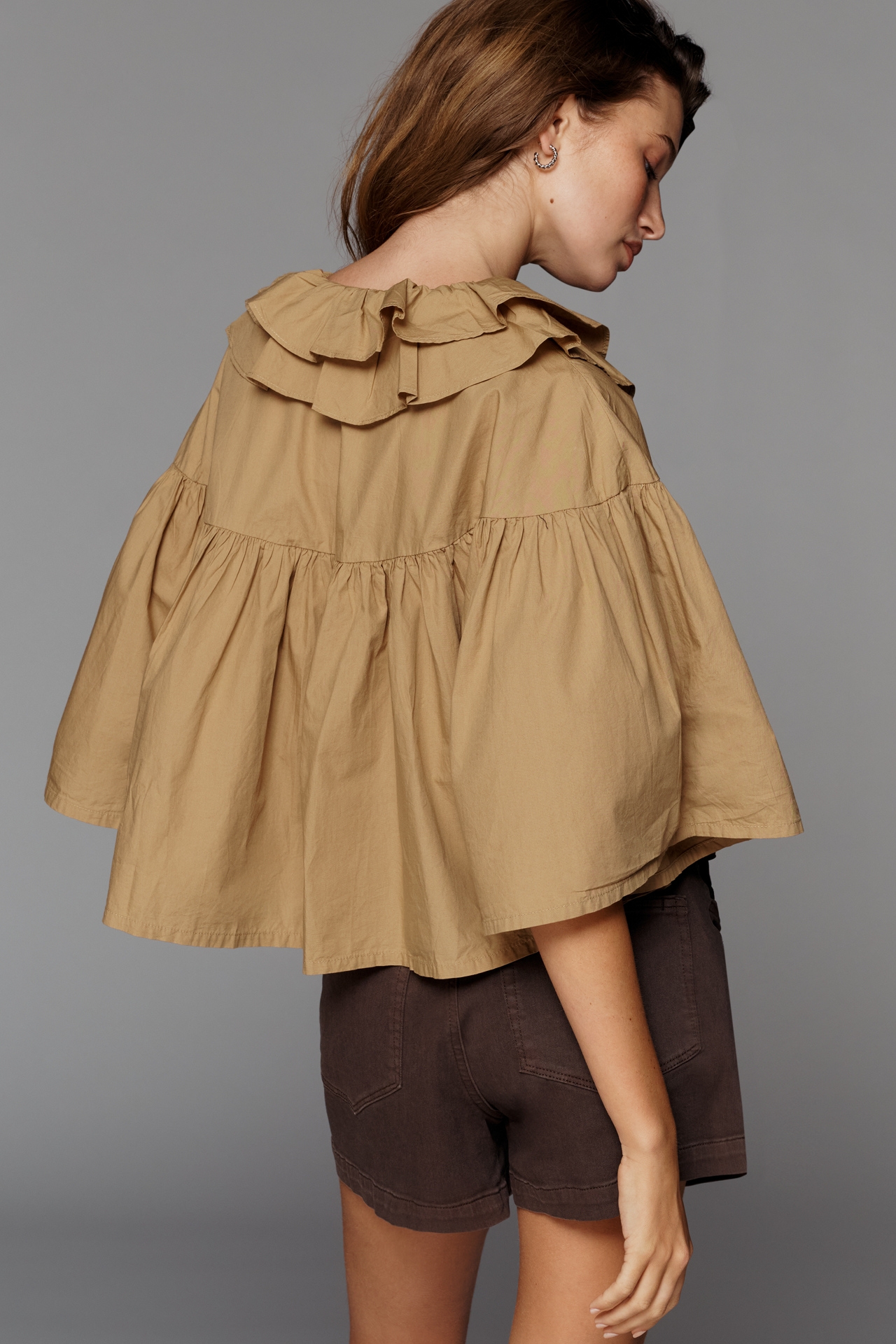 Maeve Ruffle Collar Swing Top