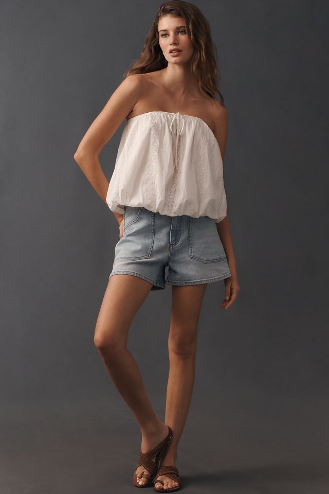 By Anthropologie 100% Cotton Bubble-Hem Tube Top #3