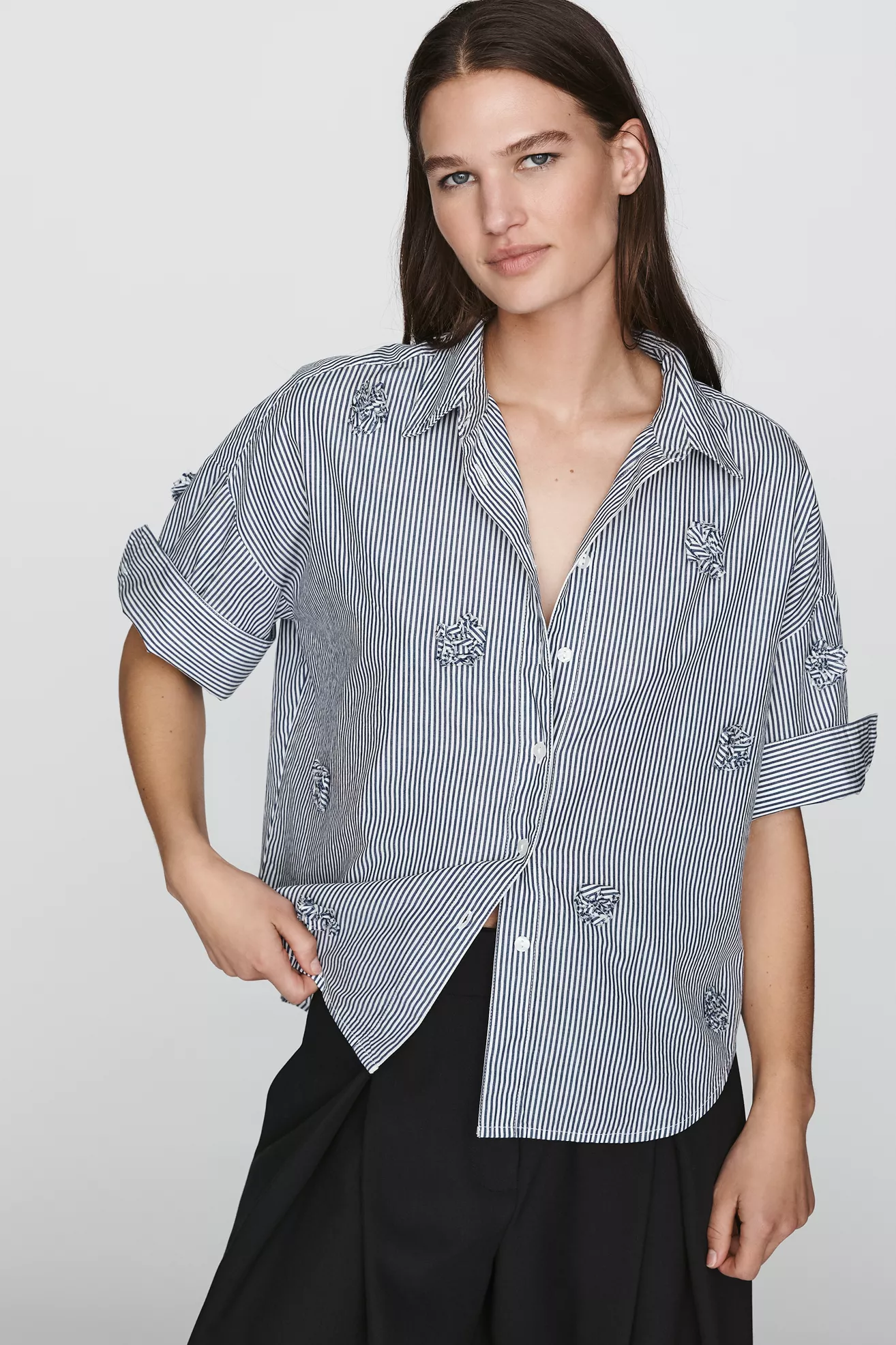 Maeve Mabel 100% Cotton Boxy Oxford Shirt