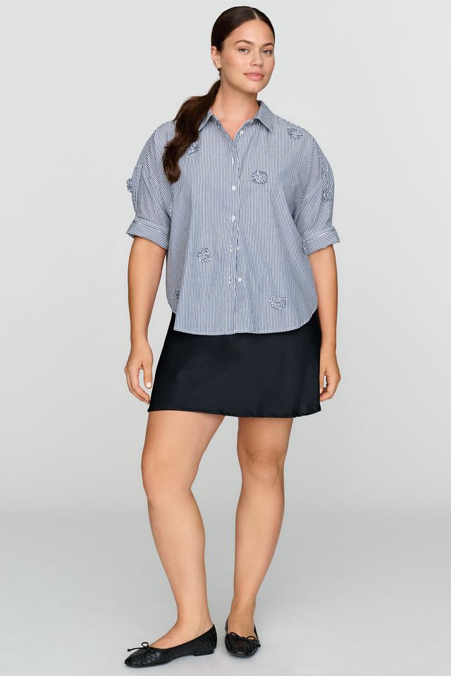Maeve Mabel 100% Cotton Boxy Oxford Shirt #7