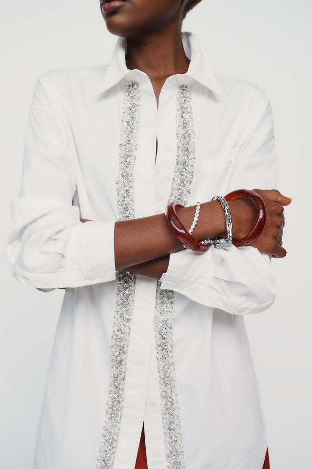Pilcro 100% Cotton Crystal Placket Buttondown Shirt #1