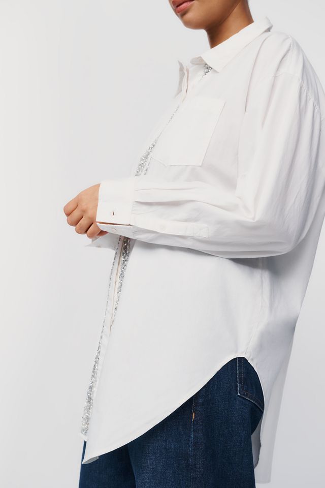 Pilcro 100% Cotton Crystal Placket Buttondown Shirt #5
