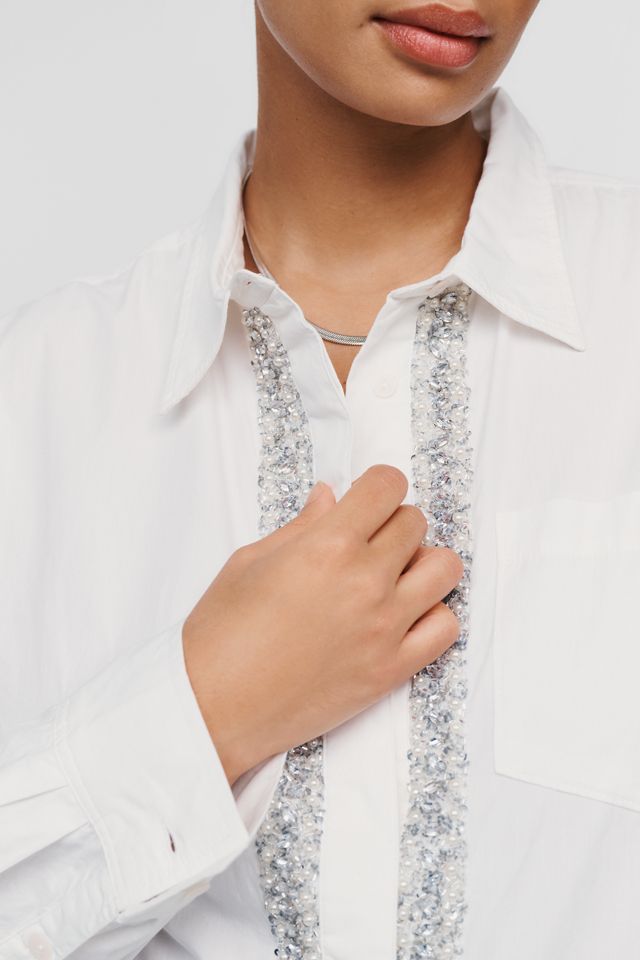 Pilcro 100% Cotton Crystal Placket Buttondown Shirt #7