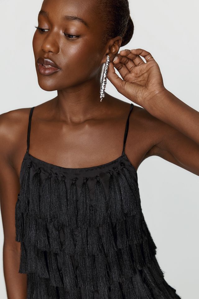 By Anthropologie Sleeveless Fringed Tassel Cami #1