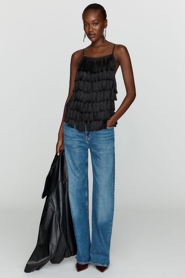 By Anthropologie Sleeveless Fringed Tassel Cami #3