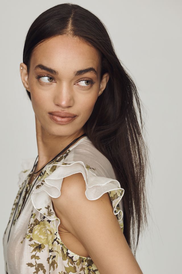 By Anthropologie Flutter-Sleeve Blouse #3